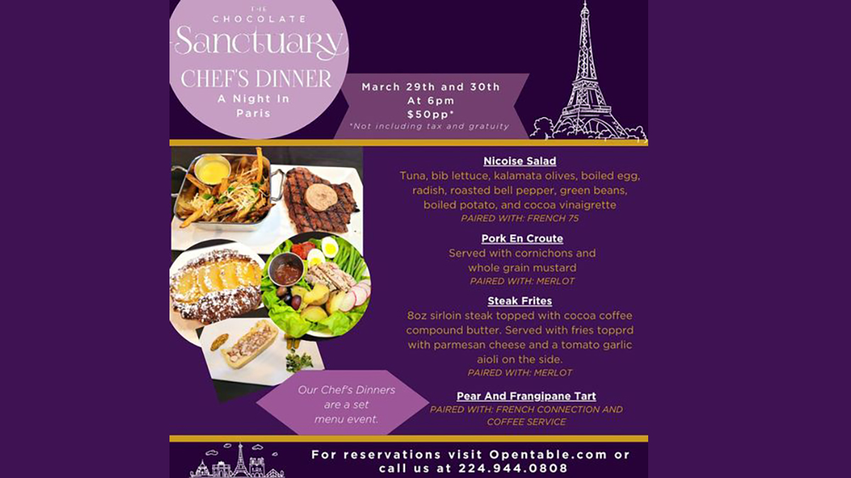 Chef's Dinner at The Chocolate Sanctuary- A Night In Paris